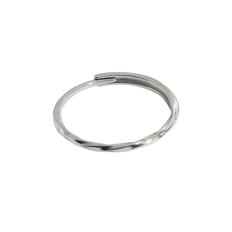 925 sterling silver open ring - silvery