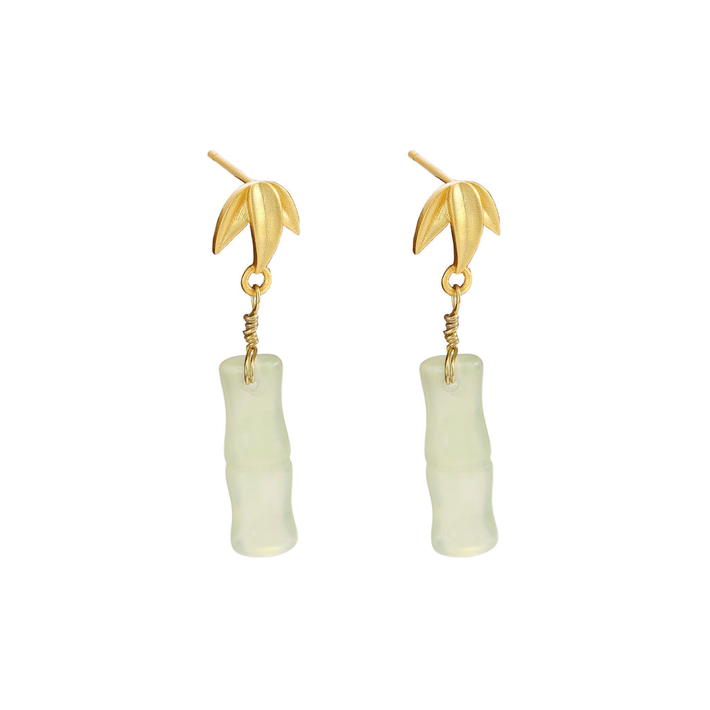 925 sterling silver chalcedony earrings - golden