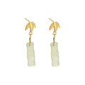 925 sterling silver chalcedony earrings - golden