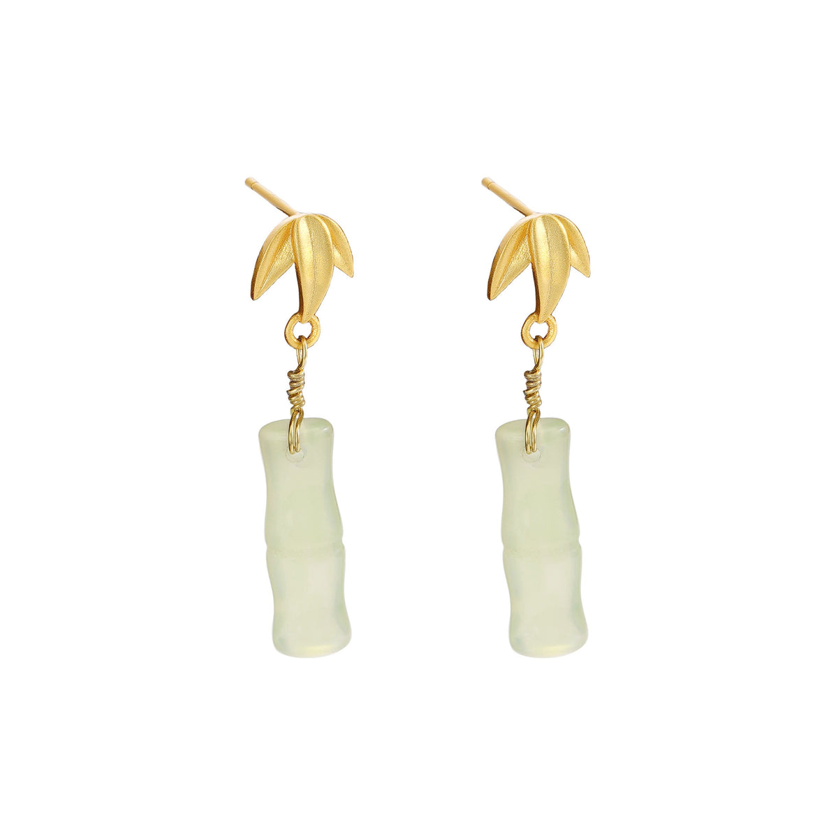 925 sterling silver chalcedony earrings - golden