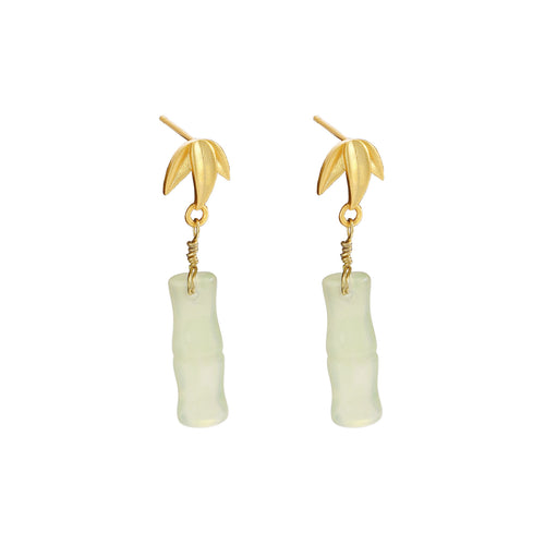 925 sterling silver chalcedony earrings - golden