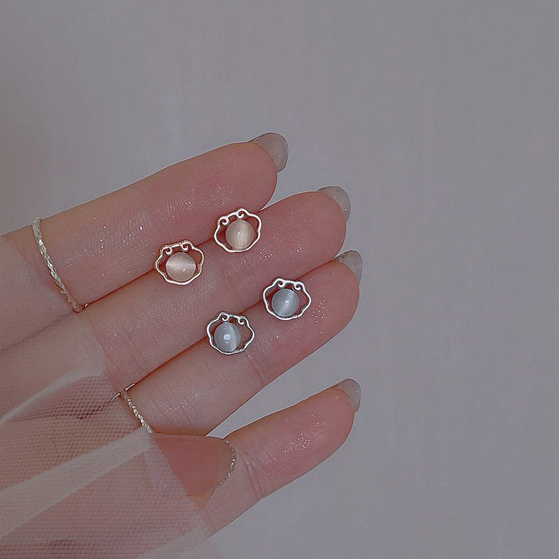 925 sterling silver cat eye stone earrings