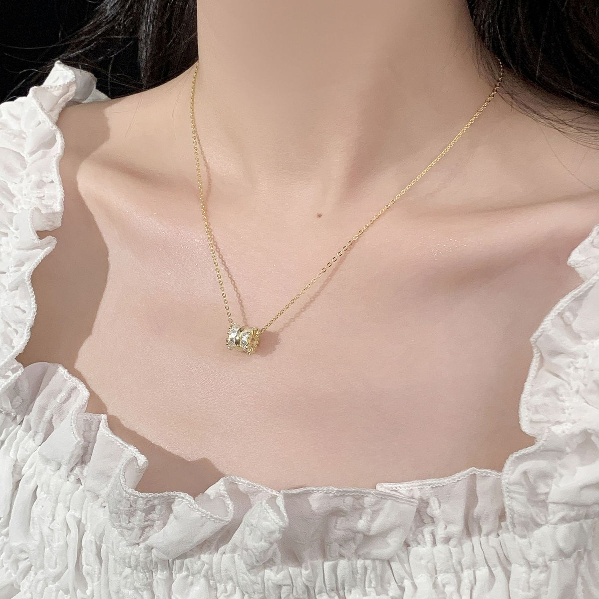 925 sterling silver pendant necklace - golden