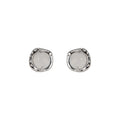 925 sterling silver chalcedony earrings - silvery