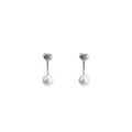 925 sterling silver heart-shaped ear studs - silvery