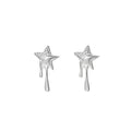 925 sterling silver star shaped earrings - silvery