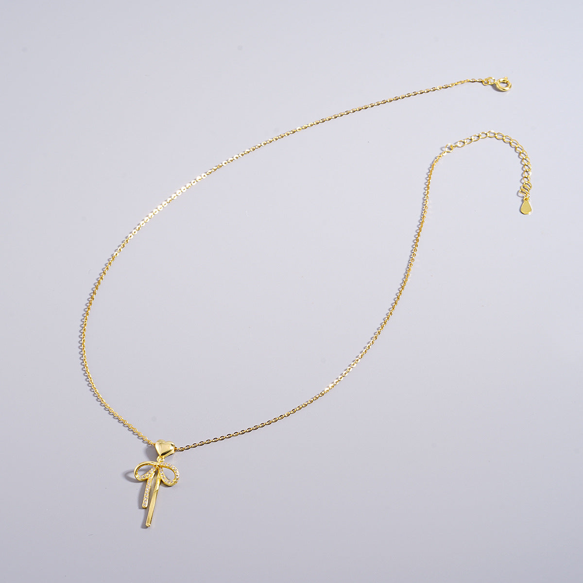 925 sterling silver bowknot pendant necklace
