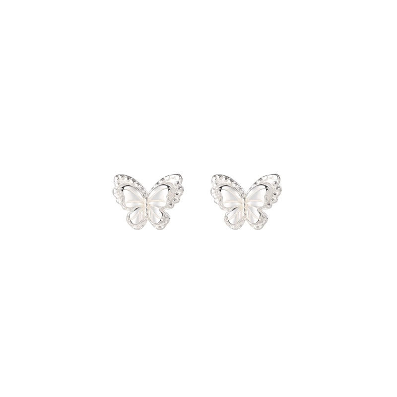999 Silver Butterfly shaped Earrings - Silvery