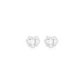 999 Silver Inlaid Sparkling Zirconia Earrings - Silvery