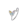 925 sterling silver butterfly ring - silvery