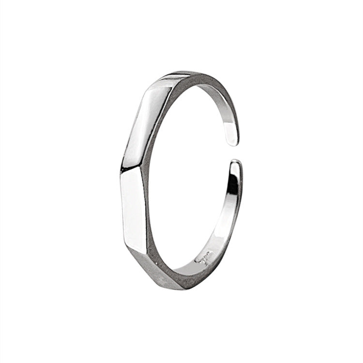 925 sterling silver open ring - silvery