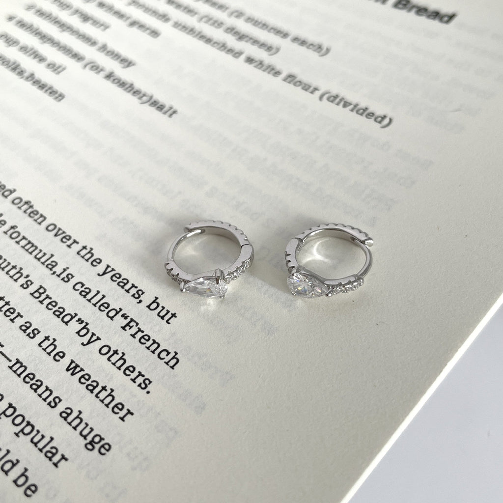 999 Silver Water Drop Ear Buckle - Silvery