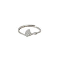 925 sterling silver ginkgo leaf opening ring - silvery