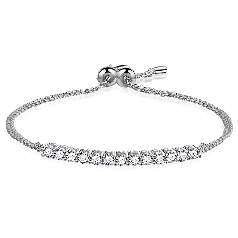 S925 Silver Moissanite "Smile" Bracelet