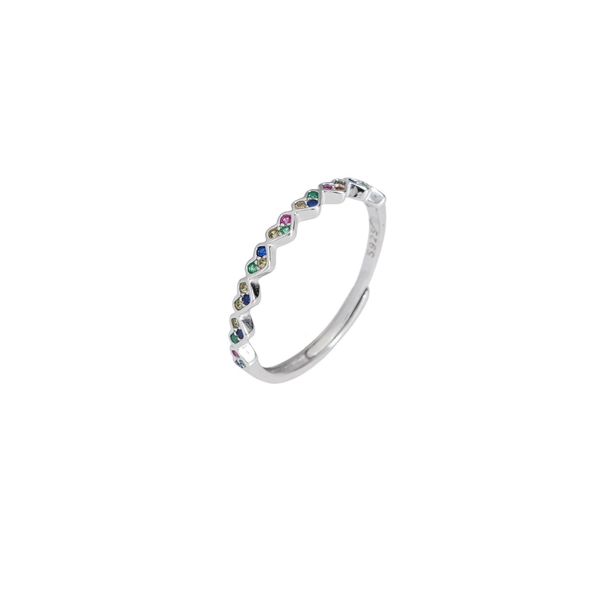 925 sterling silver heart ring - silvery