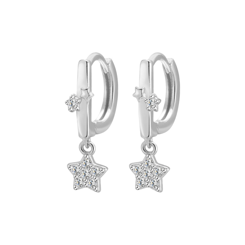 925 sterling silver star pendant ear buckle