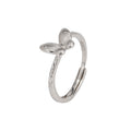 925 sterling silver butterfly shaped open ring - silvery