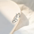 925 sterling silver leaf design ring