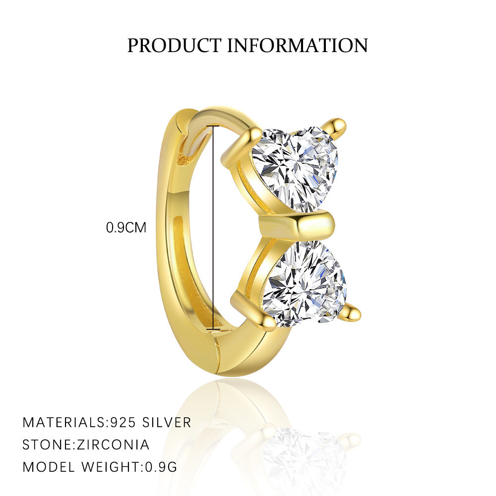 S925 Sterling Silver Earrings with High-Sparkle Zirconia