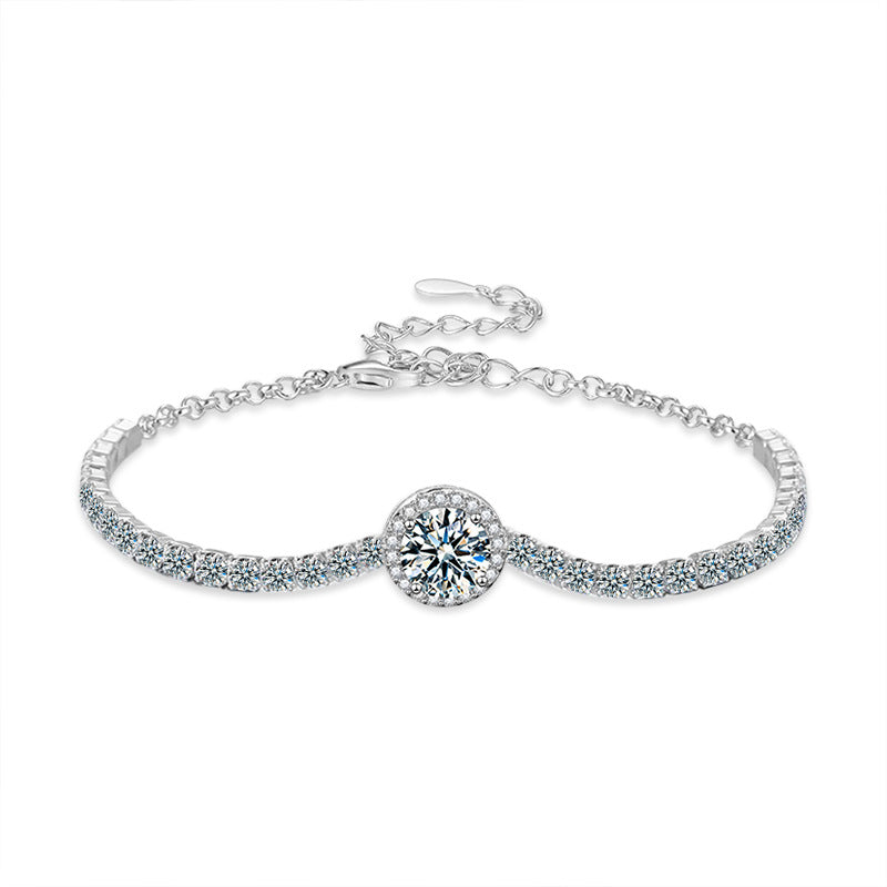 925 Sterling Silver Round-Set "Starry Sky" Moissanite Bracelet