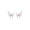 925 sterling silver butterfly shaped earrings - silvery