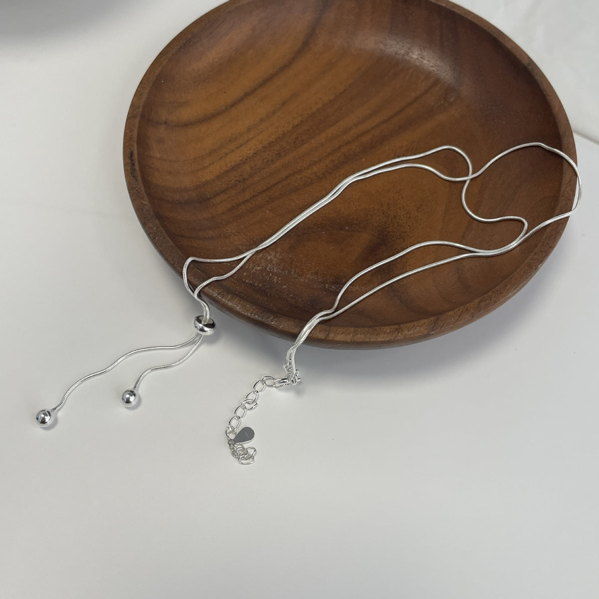 925 sterling silver tassel necklace - silvery
