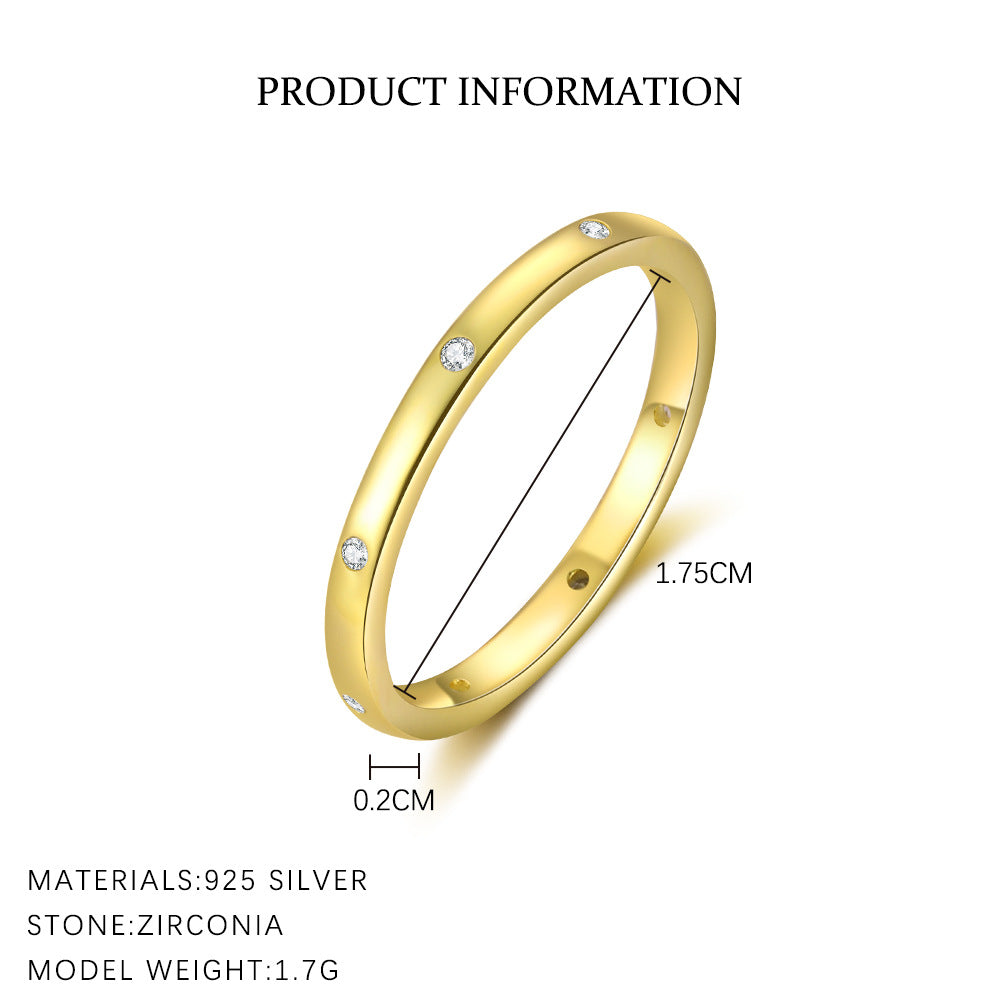 S925 Sterling Silver Ring Set with Zirconia