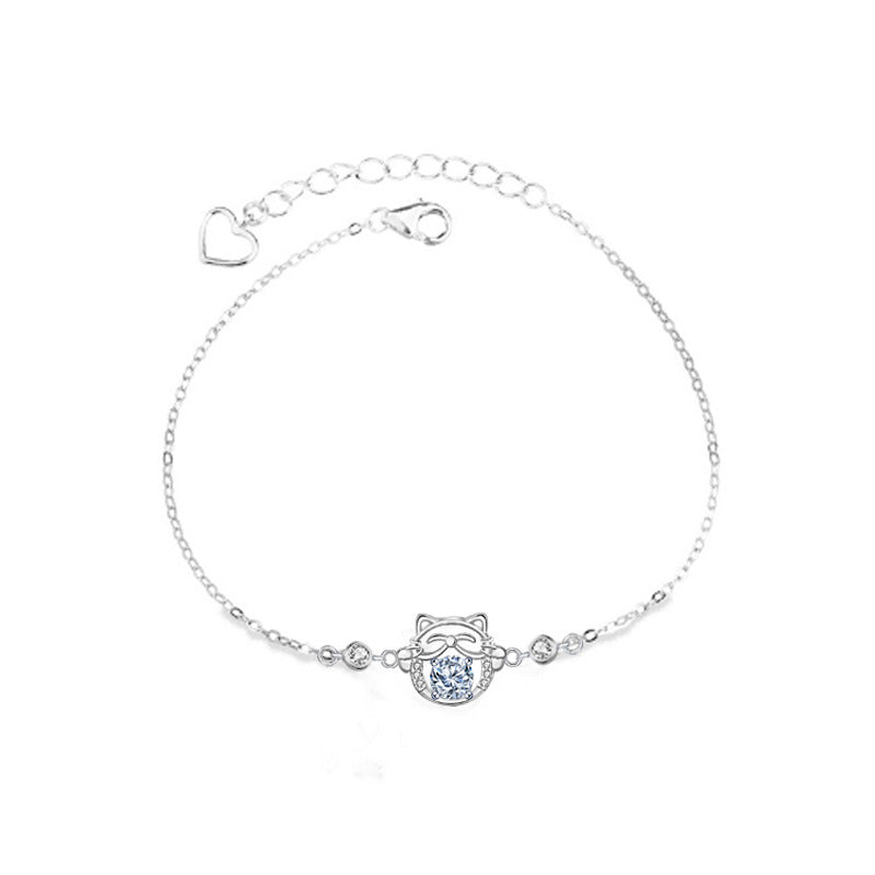 925 Sterling Silver Cute Cartoon Animal Moissanite Bracelet
