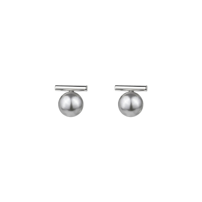 925 sterling silver grey pearl earrings