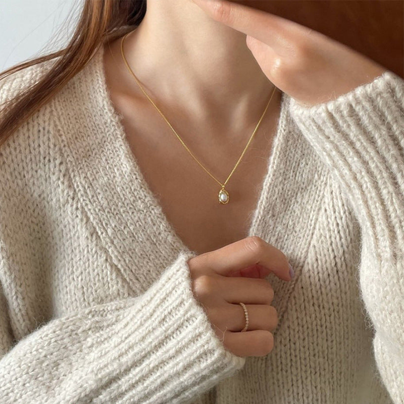 925 sterling silver freshwater pearl pendant necklace