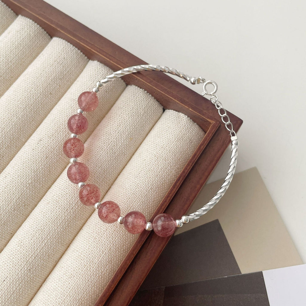 925 sterling silver strawberry crystal bracelet