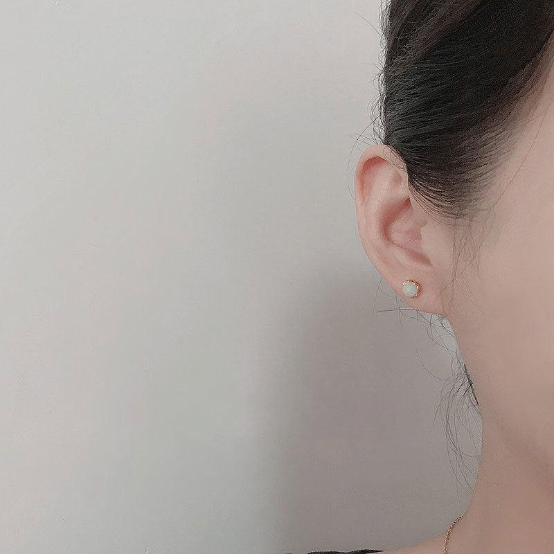 925 sterling silver jade earrings