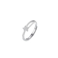 S925 Sterling Silver Star Open Ring - Silvery