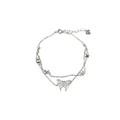 925 sterling silver double-layer butterfly bracelet - silvery