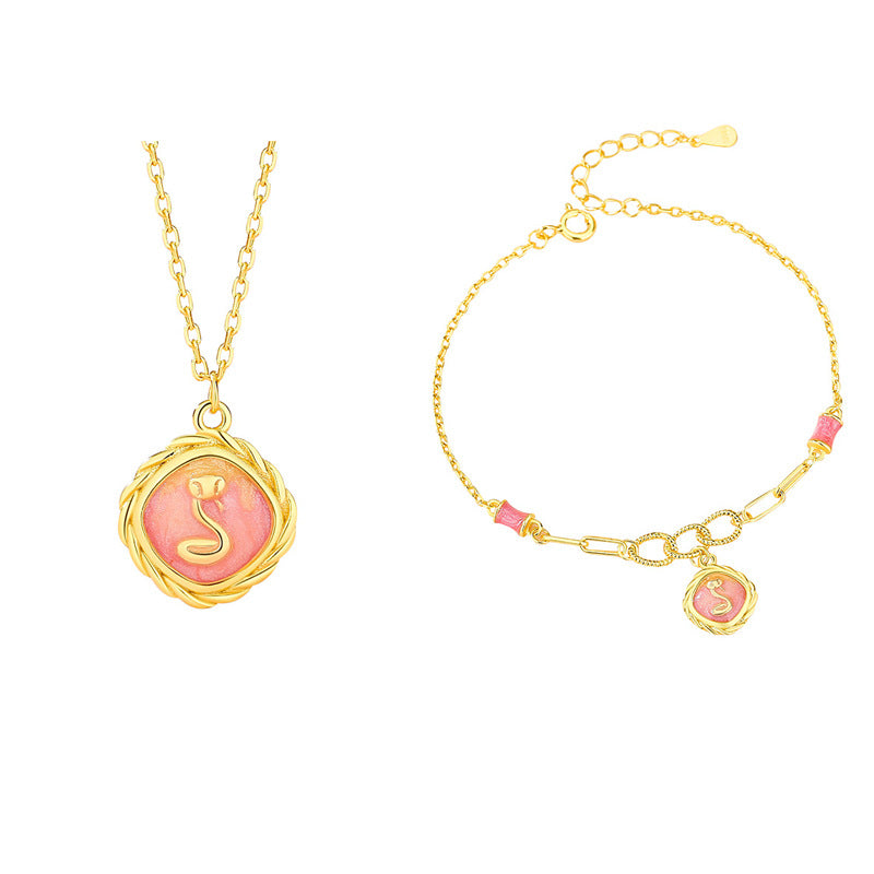 S925 sterling silver bracelet - golden