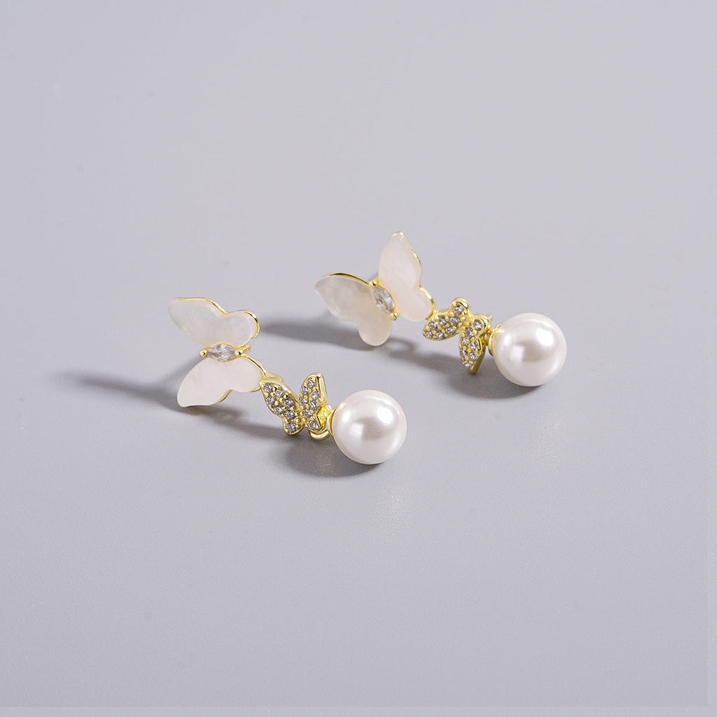 S925 sterling silver butterfly earrings