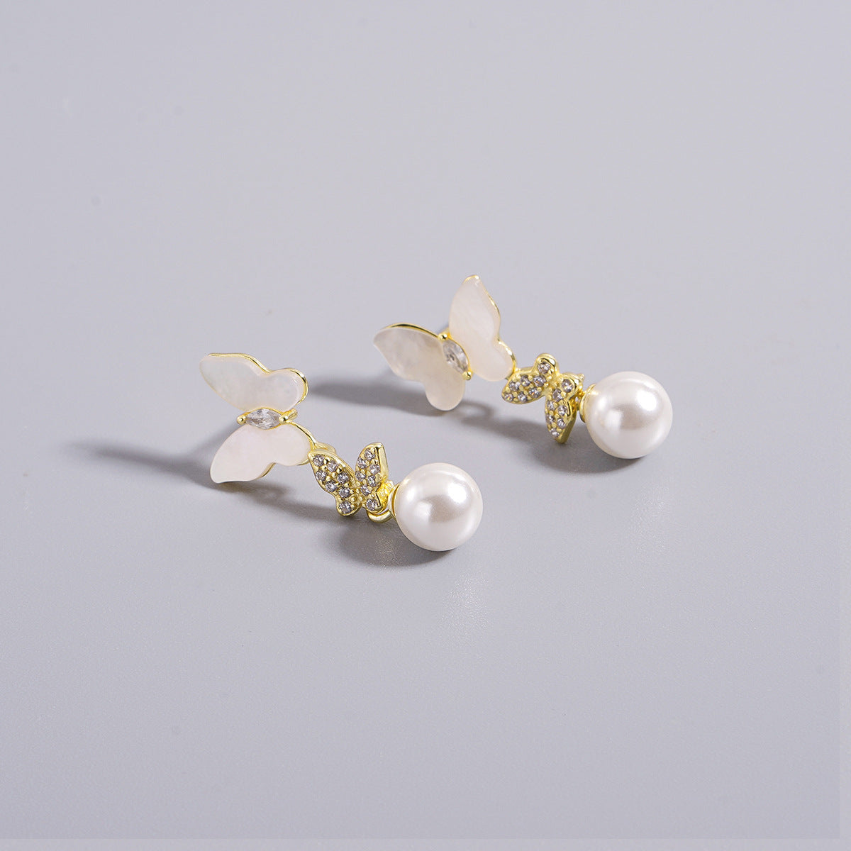 S925 sterling silver butterfly earrings