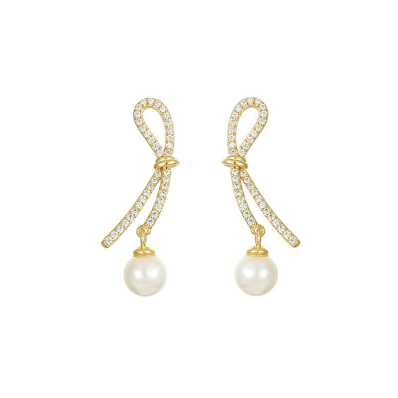 925 sterling silver ribbon shaped earrings