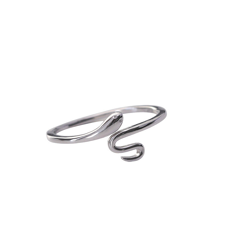 S925 Pure Silver Serpentine Ring - Silvery