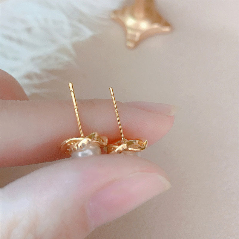 S925 sterling silver pearl earrings