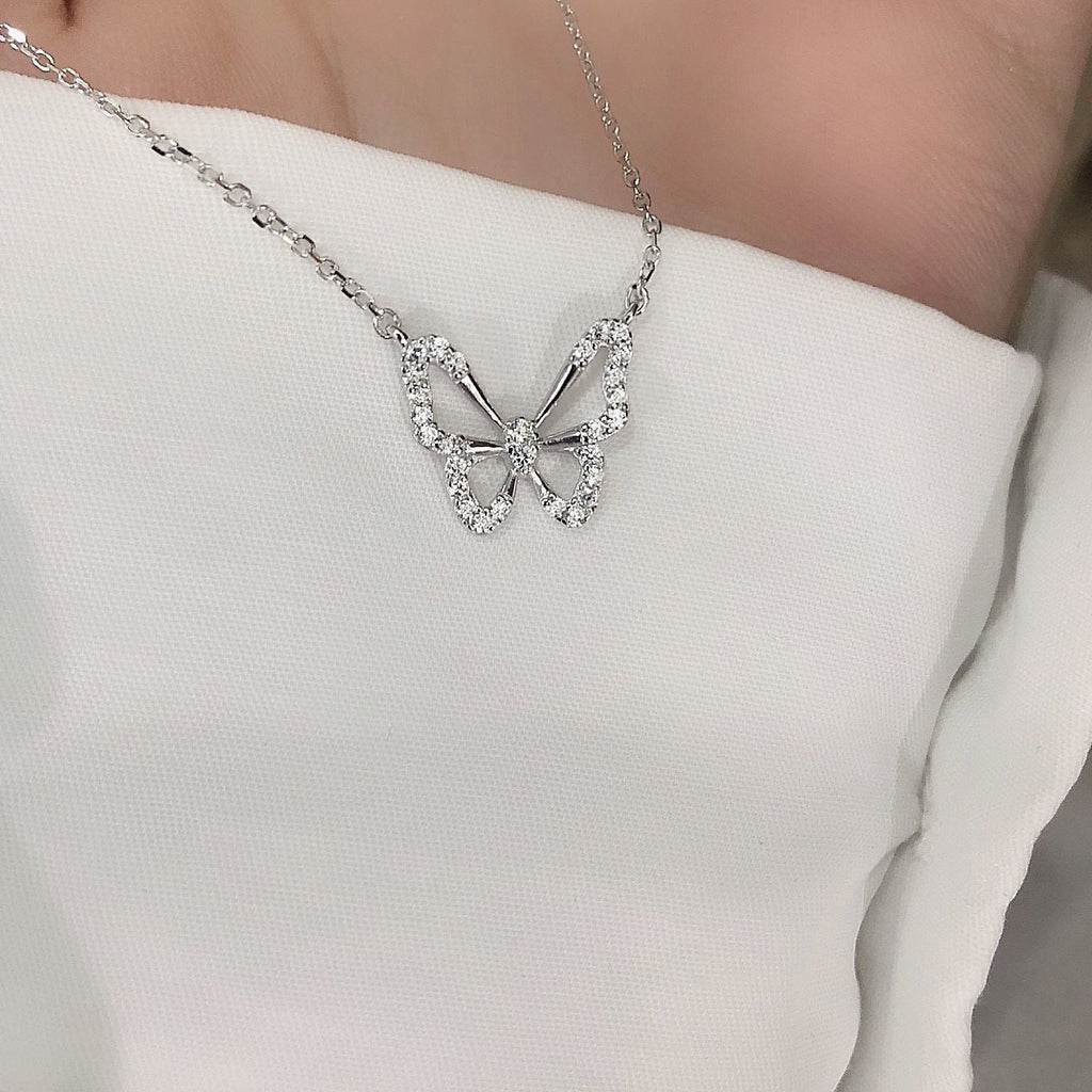 S925 Silver Butterfly Pendant Necklace