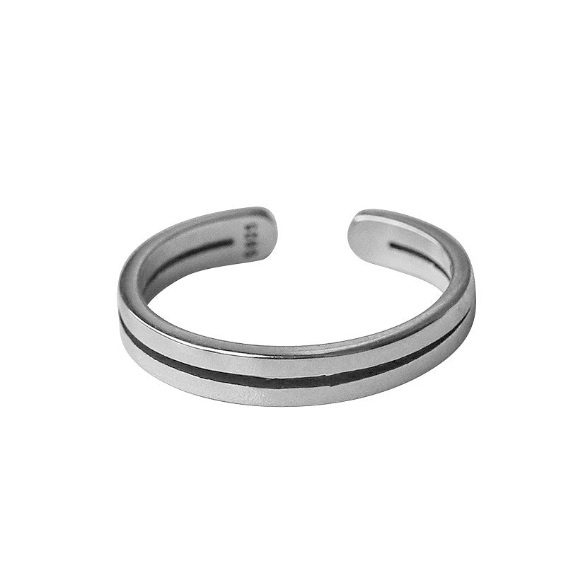 925 sterling silver open ring - silvery