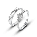 925 sterling silver couple ring - silvery