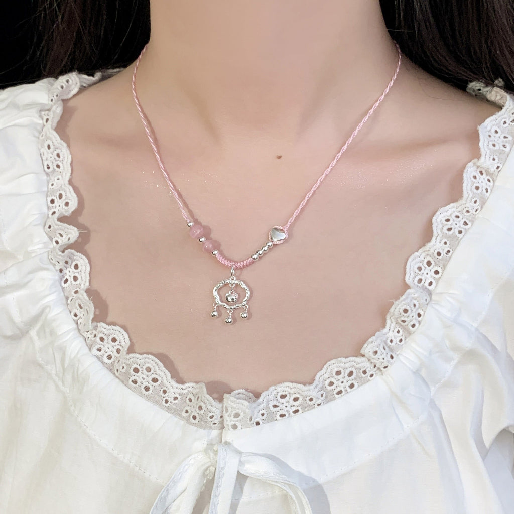 925 sterling silver pendant woven rope necklace