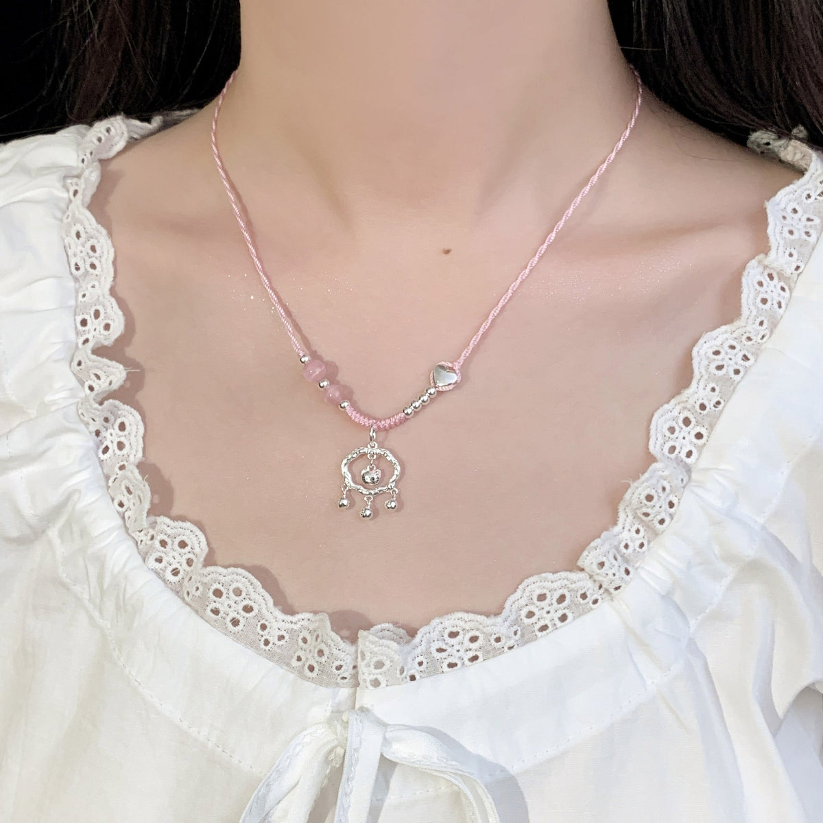 925 sterling silver pendant woven rope necklace