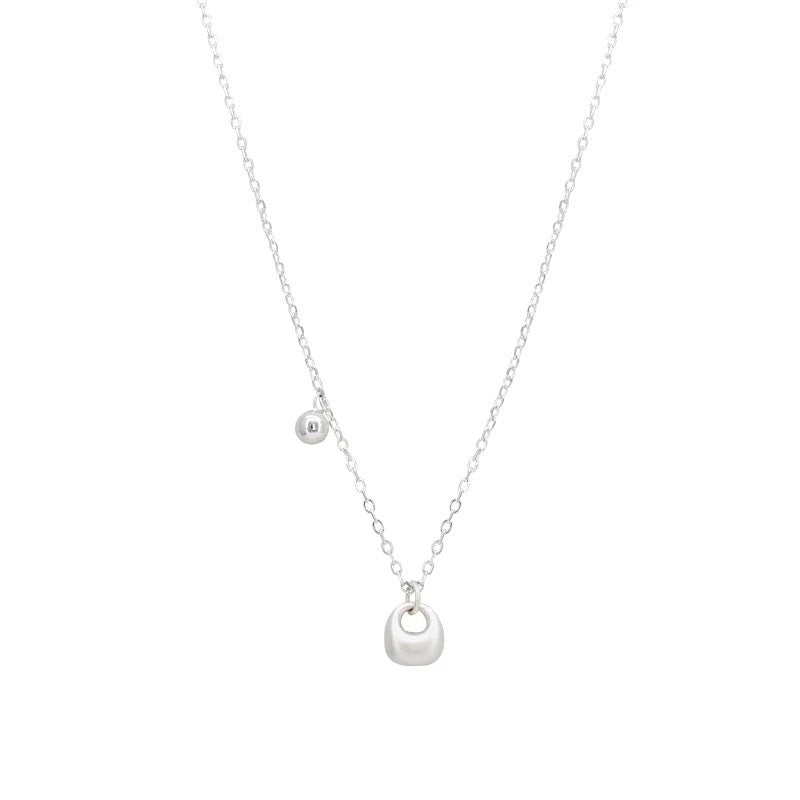 S925 sterling silver pendant necklace - silvery