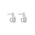 925 sterling silver star earrings - silvery