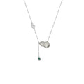 925 sterling silver gourd pendant necklace - silvery