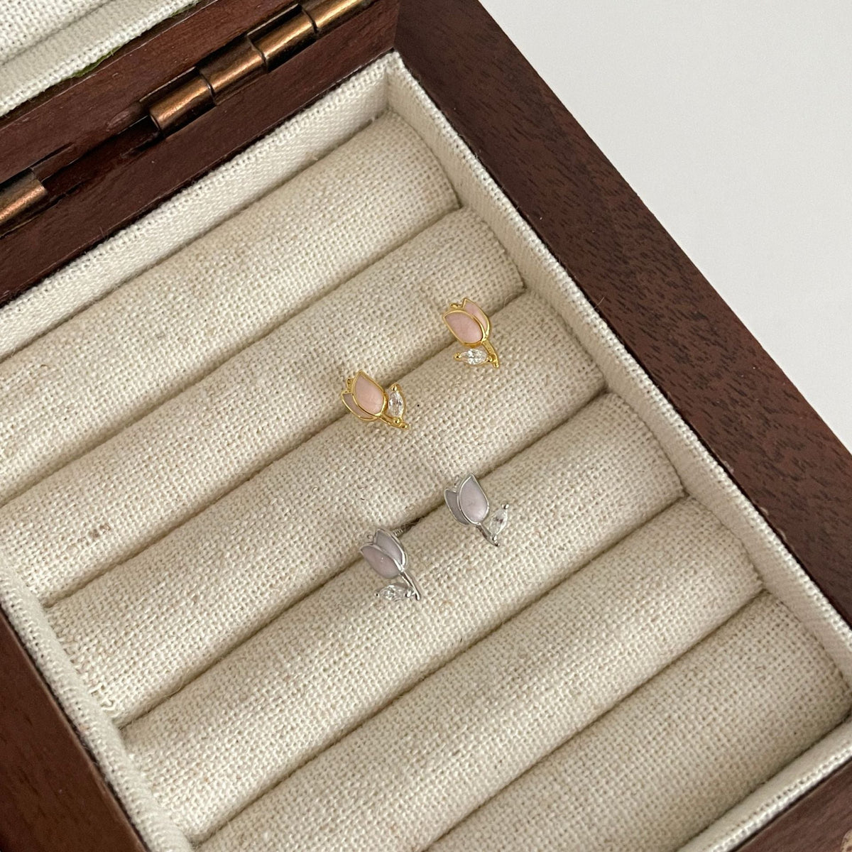 S925 pure silver tulip earrings