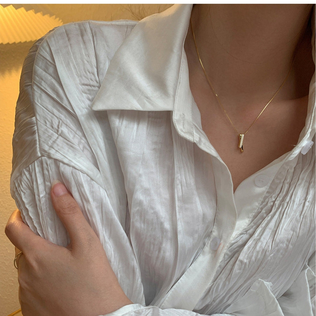 925 sterling silver zircon necklace